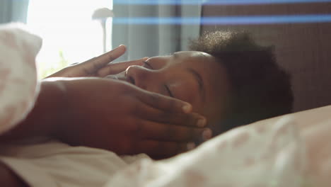 African-American-Woman-Waking-Up-in-Bed
